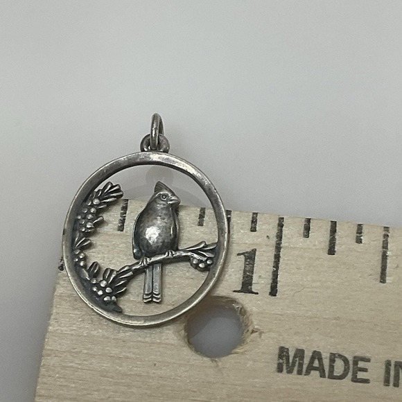 James Avery Bird Charm Sterling Silver Retired Songbird Branch Pendant 1" - Picture 7 of 7